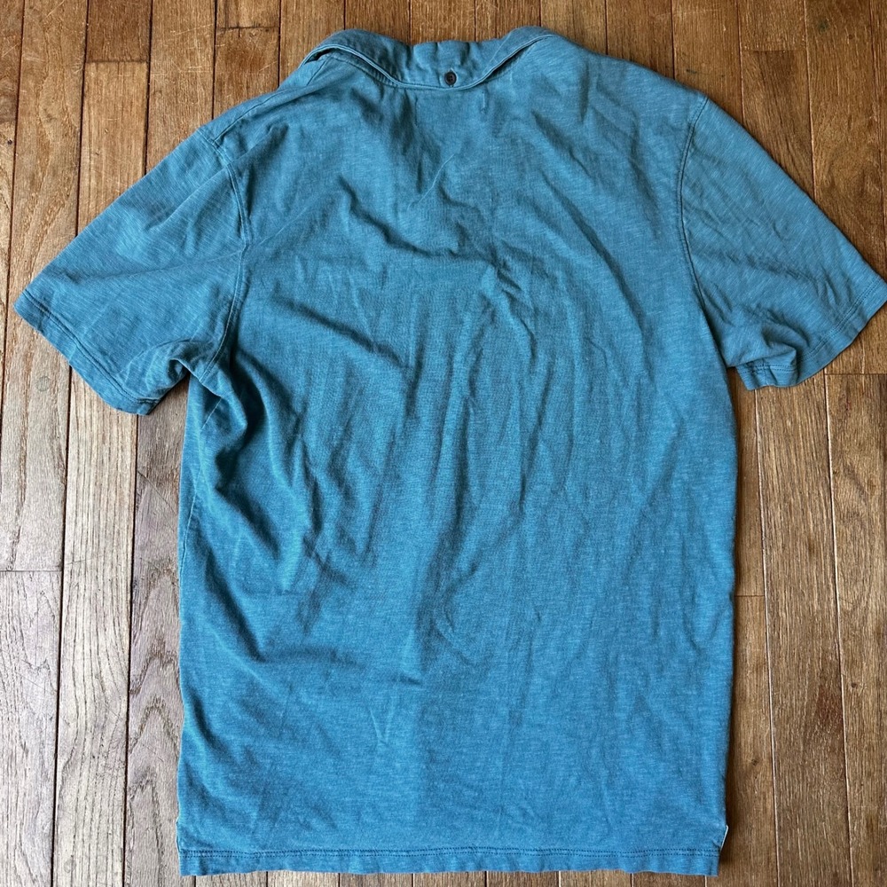 American Giant Polo Shirt Mens S 2 Pack Slub Cotton Blue Green Modern Casual - Picture 3 of 9